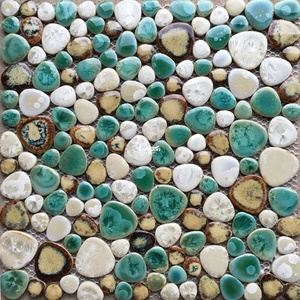 Autocollants en mosaïque de galets de porcelaine blanche et verte, carreaux pour l'entrée de la maison, la salle de bain, les murs, les sols extérieurs, céramique - Product Image 3