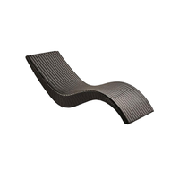 Chaise longue de plage en rotin synthétique en forme de S Origchem, imperméable, en fibre de verre, pour piscine, chaise longue en osier, pliable et découpable