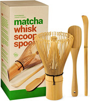 Fouet à Matcha en bambou naturel fait à la main 100% avec logo personnalisé-Fouet à Matcha Cuillère à thé traditionnelle