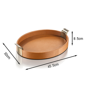 Vassoio Organizer Decorativo in Finta Pelle Argento Ovale di Lusso Personalizzato all'Ingrosso, Stampato/Lucidato, <span class=keywords><strong>per</strong></span> Casa e Hotel DASEN - Product Image 6