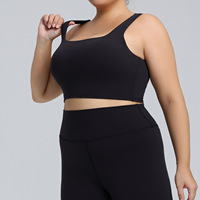 Soutien-gorge de yoga à soutien élevé pour femmes de grande taille avec bretelles non ajustées à col en V et coussinets amovibles-Matériau Spandex/Nylon