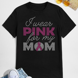 Venta al por mayor Rosa mamá Rhinestone transferencia de calor para la concientización sobre el cáncer de <span class=keywords><strong>mama</strong></span> - Product Image 3