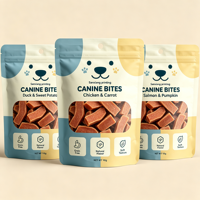 Sacs personnalisés professionnels en BOPP pour aliments pour animaux de compagnie, résistants à l'humidité, avec fenêtre transparente, à fermeture éclair, pour friandises pour chats et chiens