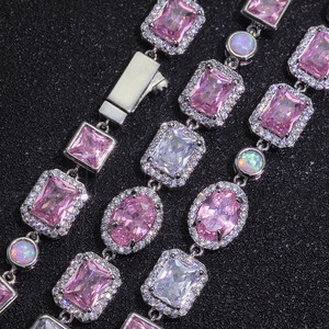 Hip Hop 10mm Jewelry Chain <b>Opal</b> <b>Bracelet</b> Accessories Tanjing - Product Image 2