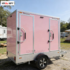 Remorque sanitaire mobile en acier renforcé avec porte verrouillable pour rangement d'outils, utilisation en parc, installation sécurisée extérieure - Product Image 4