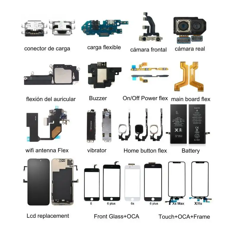 Reparación de teléfonos móviles piezas de repuesto de teléfonos móviles para diferentes marcas de repuesto para iPhone para Samsung repuestos