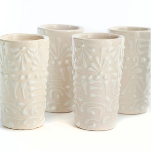Vasos Tequileros de Talavera Mexicana Hechos a Mano Tipo <span class=keywords><strong>Caballito</strong></span> - Product Image 1