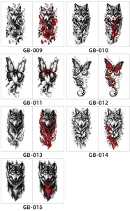 Nouveaux autocollants de <span class=keywords><strong>tatouage</strong></span> photochromiques imprimés par transfert d'eau, imperméables, résistants à la transpiration, pour usage extérieur, motif tigre/loup/animal - Product Image 6