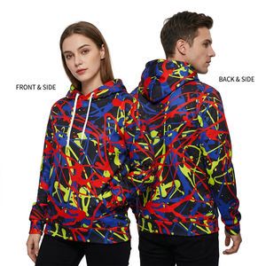 Sudadera con Capucha Unisex, Estampado Abstracto, Tejido de Poliéster, Informal, para Otoño - Product Image 1