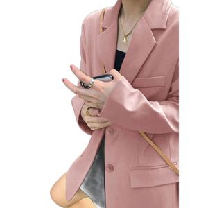 Jean Jacket for Ladies Spring Mixed Plaid Checks Women Blazer/ <strong>2022</strong> Splicing Denim Double Breasted, Office Wear - Product Image 4