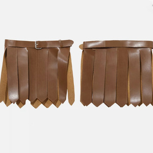 Jupe guerrière rétro en cuir PU transfrontalière avec ceinture, jupe courte de gladiateur romain, costume de jeu de rôle de chevalier médiéval - Product Image 4