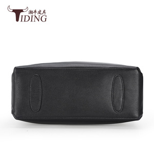 Tiding Genuine Leather Tote Bag 14-Inch Large Capacity Black Minimalist Everyday Use - Product Image 4