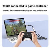 Cable adaptador de estación de acoplamiento USB-C trenzado negro de 3 puertos con soporte para tarjetas SD 2.0 en stock