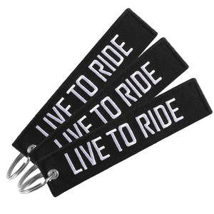 맞춤형 로고 자수 키링 제트 태그 키체인 친환경 폴리에스터 원단 브랜드 라벨 키체인 도매 - Product Image 2