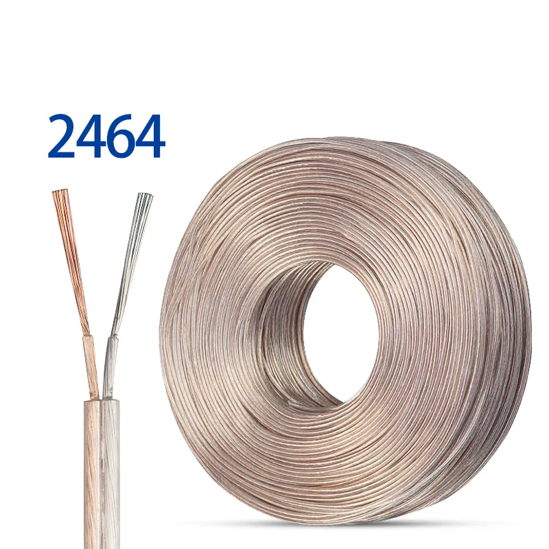 Paralel kablo Awm 2468 2core elektrik teli PVC kablo şeffaf özelleştirme sertifikalı 2464 stil 22awg bakır yalıtımlı