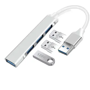 USB C集线器类型C 4端口多分离器适配器USB类型C集线器加密狗4合1，带4k高清MI适配器USB 3.0