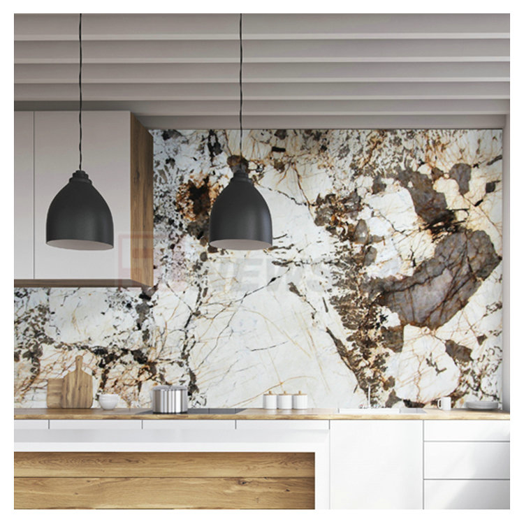 Золотая мраморная плита из натурального камня