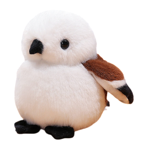 Peluche a Forma di Passero Bianco Soffice e Rotondo, Morbido Pupazzo di Uccellino con Pelo Corto, Regalo per Bambini, Ornamento da Scrivania, Vendita all'Ingrosso - Product Image 1