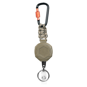 Porte-badge robuste avec mousqueton, enrouleur rétractable pour badge, porte-clés extensible avec cordon en acier et paracorde - Product Image 2