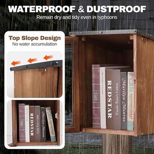 En gros Petite Bibliothèque <span class=keywords><strong>Armoire</strong></span> En Bois Étanche En Plein Air DIY Livre Boîte pour Partager Des Livres Hangars & Stockage - Product Image 4