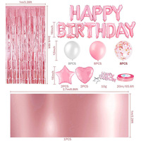 Kit de Décorations de Fête d'Anniversaire Or Rose en Promotion, Ensemble de Ballons Chiffres Joyeux Anniversaire en Aluminium Épais, Fournitures de Fête