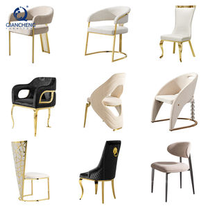 QIANCHENG 2023 Chaise de Salle à Manger en Tissu Blanc Tendance Fournisseur de Meubles de Foshan Chaises de Luxe Rembourrées Sherpa Silla - Product Image 1