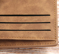 Dompet koin kulit PU Bisnis Murah Logo kustom dompet pria muda buram Vintage