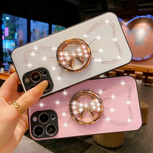 Custodia di lusso con <span class=keywords><strong>diamante</strong></span> e porta anelli per iphone 11 xs max, per iphone 13 custodie anello di buona fortuna - Product Image 6