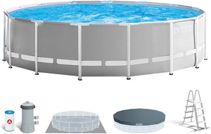 Piscine hors sol <span class=keywords><strong>INTEX</strong></span> 26726 <span class=keywords><strong>Prism</strong></span> Round Frame Premium, 4,57 m x 1,22 m, ensemble de piscine ultra-robuste pour l'extérieur - Product Image 2