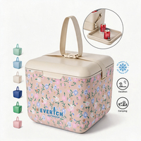 Glacière portable en mousse EVA, boîte isotherme étanche 24h avec porte-gobelet, transport à la main et à l'épaule pour le camping, les pique-niques et les voyages en extérieur