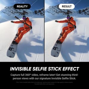 Insta360 X5 Caméra d'action étanche 8K 360 ° Invisible Selfie Stick Triple AI Chip Design Insta360 X5 Sport Lens Batterie 3 heures - Product Image 4
