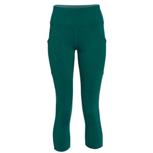 PIHA SPORTS Womens Mid Waist Sports Leggings Fitness Capris Running Tights Pocket <b>3</b>/4 Length Slim Fit Cropped Yoga Pant - Product Image 6