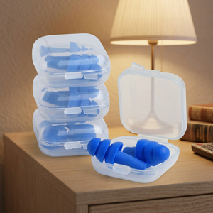 Premium Soft Blue Silicone Christmas Tree Shaped Comfortable Wearing Ear <b>Plugs</b> NRR 25dB Quality <b>Plugs</b> Hearing Protection - Product Image 3