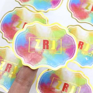 Thiết kế mới dập nóng nhãn Logo Nhãn kraft giấy dính lá vàng Sticker tùy chỉnh dán in ấn bán buôn tùy biến - Product Image 5