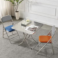 Chaises pliantes rembourrées en tissu métallique fantaisie avec coussin pour mosquée musulmane prière église mariage conférence jeu tissu cuir