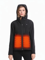 Veste chauffante pour femme, veste chauffante électrique à capuche, coupe-vent, imperméable, pour le ski, la randonnée en plein air, veste chauffante thermique chaude pour l'hiver