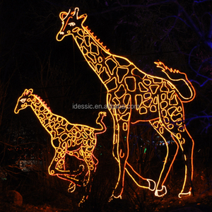 grande girafe éclairée 2d animal géant silhouette éclairage pour