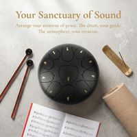 Wholesale Sound Healing Instruments 10 Inch Ethereal Tongue Drum with 11 Tones Carbon Steel Drum