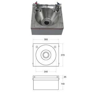 310x270mm Economic Stainless Steel Hand Washing Basin With Lever Tap or Cross Tap