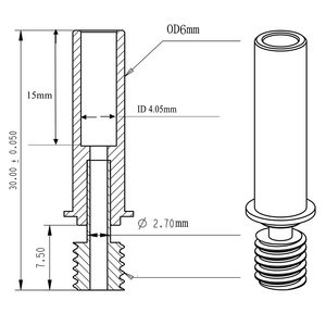 YouQi Bimetal Heatbreak (TC4 Titanium) Mise à niveau tout métal Hotend pour imprimantes 3D Ender 3/5, <span class=keywords><strong>CR</strong></span> 10/<span class=keywords><strong>CR</strong></span> <span class=keywords><strong>6</strong></span> SE - Product Image 3