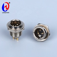 Konektor Soket Mikrofon Audio Profesional Mini XLR Metal Male 3-Pin 4-Pin 1500V untuk Pemasangan di Chassis