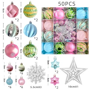 Plastic Painted Colorful Hanging Balls Ornaments Stars Snowflakes Donuts Cake Christmas Tree Decorations Macarons <b>Candy</b> Boxes - Product Image 2