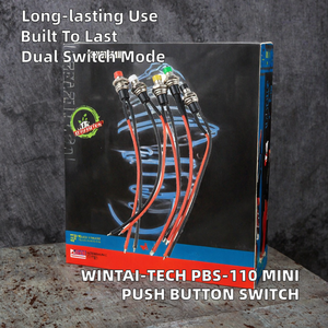 Wintai-Tech Drucktastenschalter PBS-110 7MM Kleiner Elektronischer Kabelverbundener Lötanschluss 250V 3A IP35 Selbstrückstellend Momentan - Product Image 2