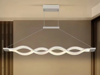 Designer 2025 LED Lustre Pendentif Lumières Ondulé Lustre 1M 3CCT Hauteur Réglable pour La Maison Salle À Manger Cuisine Décor Lignes Minimalistes