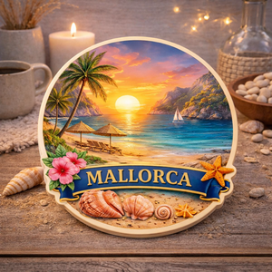Imán de nevera moderno y ecológico de madera con diseño de viaje mundial, recuerdo de <span class=keywords><strong>MALLORCA</strong></span>, decoración del hogar personalizada, artesanía impresa digitalmente - Product Image 2