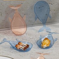 Assiettes à apéritif en plastique écologiques en forme de poisson, petits bols, 100 pièces MOQ