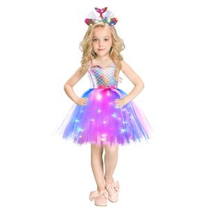 Disfraz de Sirena Pastel para Niñas con Luces LED, Vestido Tutú de Verano para Halloween - Product Image 2