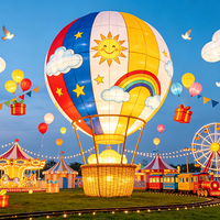 Lanterne géante 3D personnalisée en forme de montgolfière, décoration extérieure pour parcs à thème, carnaval, spectacle de lumière coloré pour événements festifs