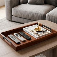 Plateau de service pliable multifonction en bambou de qualité supérieure avec poignée, à un seul niveau, pour tables basses, bars, petit-déjeuner au lit