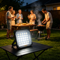 Solar-Außenstrahler LED Camping-Flutlicht Kaltweiß Wiederaufladbar mit Li-Ionen-Akku Notbeleuchtung